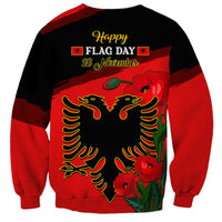 Albania Flag Day Sweatshirt Albanian Coat Of Arms With Red Poppy - Wonder Print Shop