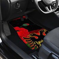 Personalised Albania Flag Day Car Mats Albanian Coat Of Arms With Red Poppy - Wonder Print Shop