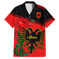 Personalised Albania Flag Day Family Matching Puletasi Dress and Hawaiian Shirt Albanian Coat Of Arms With Red Poppy - Wonder Print Shop
