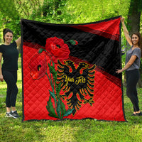 Personalised Albania Flag Day Quilt Albanian Coat Of Arms With Red Poppy - Wonder Print Shop