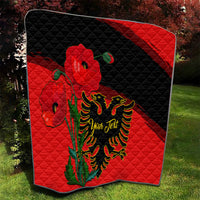 Personalised Albania Flag Day Quilt Albanian Coat Of Arms With Red Poppy - Wonder Print Shop