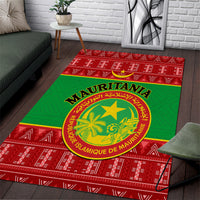 Personalised Mauritania Independence Day Area Rug Mauritanian Map Mix African Pattern - Wonder Print Shop