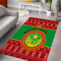 Personalised Mauritania Independence Day Area Rug Mauritanian Map Mix African Pattern - Wonder Print Shop