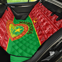 Personalised Mauritania Independence Day Back Car Seat Cover Mauritanian Map Mix African Pattern - Wonder Print Shop