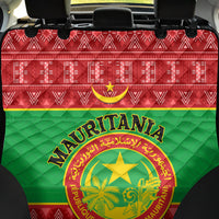 Personalised Mauritania Independence Day Back Car Seat Cover Mauritanian Map Mix African Pattern - Wonder Print Shop