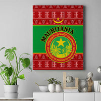 Personalised Mauritania Independence Day Canvas Wall Art Mauritanian Map Mix African Pattern - Wonder Print Shop