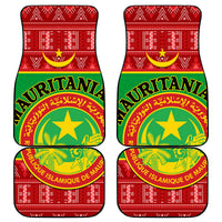 Personalised Mauritania Independence Day Car Mats Mauritanian Map Mix African Pattern - Wonder Print Shop