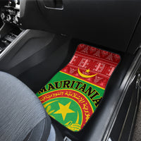 Personalised Mauritania Independence Day Car Mats Mauritanian Map Mix African Pattern - Wonder Print Shop