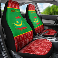 Personalised Mauritania Independence Day Car Seat Cover Mauritanian Map Mix African Pattern - Wonder Print Shop