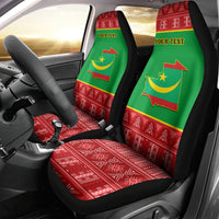 Personalised Mauritania Independence Day Car Seat Cover Mauritanian Map Mix African Pattern - Wonder Print Shop