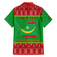 Personalised Mauritania Independence Day Family Matching Short Sleeve Bodycon Dress and Hawaiian Shirt Mauritanian Map Mix African Pattern - Wonder Print Shop