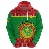 Personalised Mauritania Independence Day Hoodie Mauritanian Map Mix African Pattern - Wonder Print Shop