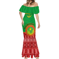 Personalised Mauritania Independence Day Mermaid Dress Mauritanian Map Mix African Pattern - Wonder Print Shop