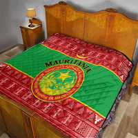 Personalised Mauritania Independence Day Quilt Mauritanian Map Mix African Pattern - Wonder Print Shop