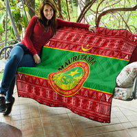 Personalised Mauritania Independence Day Quilt Mauritanian Map Mix African Pattern - Wonder Print Shop