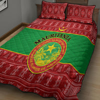 Personalised Mauritania Independence Day Quilt Bed Set Mauritanian Map Mix African Pattern - Wonder Print Shop