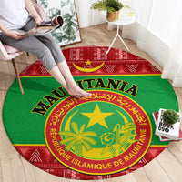 personalised-mauritania-independence-day-round-carpet-mauritanian-map-mix-african-pattern