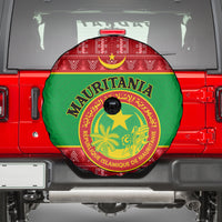 Personalised Mauritania Independence Day Spare Tire Cover Mauritanian Map Mix African Pattern - Wonder Print Shop