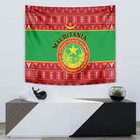 Personalised Mauritania Independence Day Tapestry Mauritanian Map Mix African Pattern - Wonder Print Shop