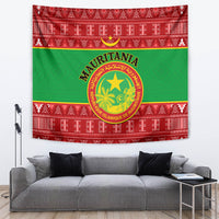 Personalised Mauritania Independence Day Tapestry Mauritanian Map Mix African Pattern - Wonder Print Shop