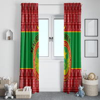 Personalised Mauritania Independence Day Window Curtain Mauritanian Map Mix African Pattern - Wonder Print Shop