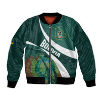 Custom Bolivia Football Bomber Jacket La Verde Sporty Curves Style - Wonder Print Shop