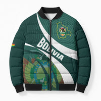 Custom Bolivia Football Bomber Puffer Jacket La Verde Sporty Curves Style - Wonder Print Shop