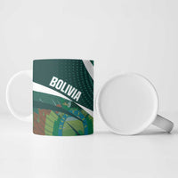 Custom Bolivia Football Ceramic Mug La Verde Sporty Curves Style - Wonder Print Shop