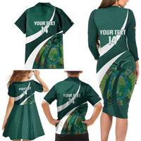 Custom Bolivia Football Family Matching Long Sleeve Bodycon Dress and Hawaiian Shirt La Verde Sporty Curves Style - Wonder Print Shop