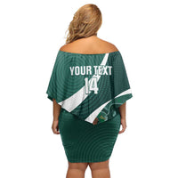 Custom Bolivia Football Family Matching Off Shoulder Short Dress and Hawaiian Shirt La Verde Sporty Curves Style - Wonder Print Shop
