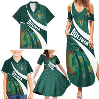 Custom Bolivia Football Family Matching Summer Maxi Dress and Hawaiian Shirt La Verde Sporty Curves Style - Wonder Print Shop