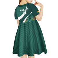 Custom Bolivia Football Kid Short Sleeve Dress La Verde Sporty Curves Style - Wonder Print Shop