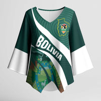 Custom Bolivia Football Kimono Sleeve Blouse La Verde Sporty Curves Style - Wonder Print Shop