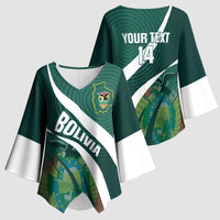 Custom Bolivia Football Kimono Sleeve Blouse La Verde Sporty Curves Style - Wonder Print Shop