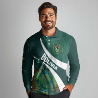 Custom Bolivia Football Long Sleeve Polo Shirt La Verde Sporty Curves Style - Wonder Print Shop