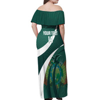 Custom Bolivia Football Off Shoulder Maxi Dress La Verde Sporty Curves Style - Wonder Print Shop