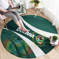 Bolivia Football Round Carpet La Verde Sporty Curves Style - Wonder Print Shop