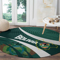 Bolivia Football Round Carpet La Verde Sporty Curves Style - Wonder Print Shop