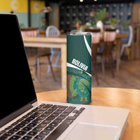 Custom Bolivia Football Skinny Tumbler La Verde Sporty Curves Style - Wonder Print Shop