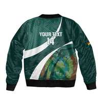Custom Bolivia Football Sleeve Zip Bomber Jacket La Verde Sporty Curves Style - Wonder Print Shop