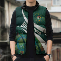 Custom Bolivia Football Sleeveless Puffer Jacket La Verde Sporty Curves Style - Wonder Print Shop