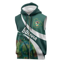 Custom Bolivia Football Sleeveless Zip Hoodie La Verde Sporty Curves Style - Wonder Print Shop