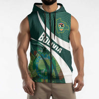 Custom Bolivia Football Sleeveless Zip Hoodie La Verde Sporty Curves Style - Wonder Print Shop