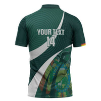 Custom Bolivia Football Zipper Polo Shirt La Verde Sporty Curves Style - Wonder Print Shop