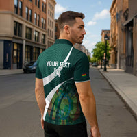 Custom Bolivia Football Zipper Polo Shirt La Verde Sporty Curves Style - Wonder Print Shop