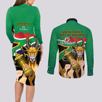 South Africa Special Holiday Couples Matching Long Sleeve Bodycon Dress and Long Sleeve Button Shirt Springboks Champions Celebration Rugby Is My Soul - Wonder Print Shop