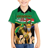 Personalised South Africa Special Holiday Family Matching Off Shoulder Short Dress and Hawaiian Shirt Springboks Champions Celebration Rugby Is My Soul - Wonder Print Shop