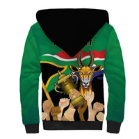 Personalised South Africa Special Holiday Sherpa Hoodie Springboks Champions Celebration Rugby Is My Soul - Wonder Print Shop