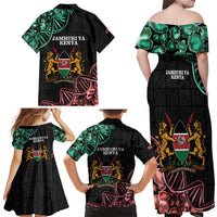 Kenya Is In My DNA Family Matching Off Shoulder Maxi Dress and Hawaiian Shirt Kenyan Map Happy Jamhuri Day - Wonder Print Shop