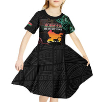 Kenya Is In My DNA Kid Short Sleeve Dress Kenyan Map Happy Jamhuri Day - Wonder Print Shop